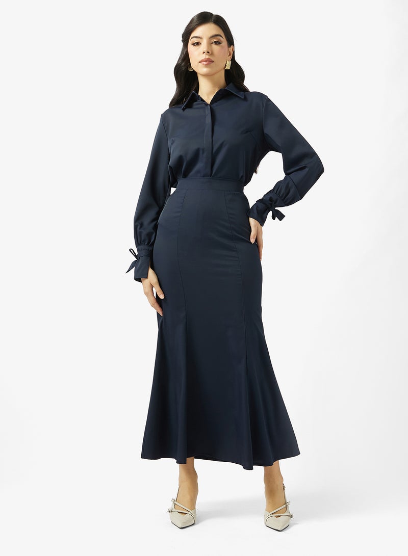 Khizana Button Down Shirt & Skirt Set - Image 1